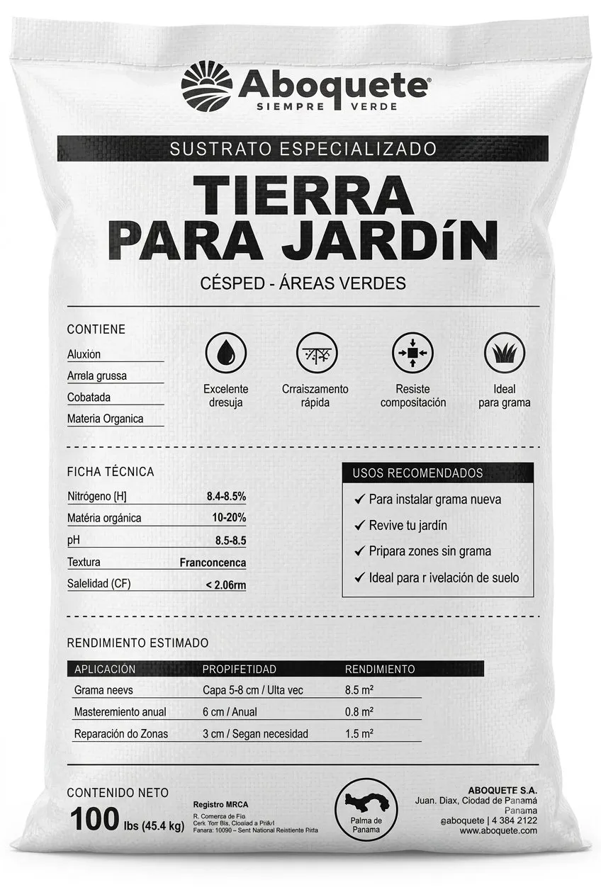 Tierra para Jardín Aboquete — Tierra lista para áreas verdes y jardinería general